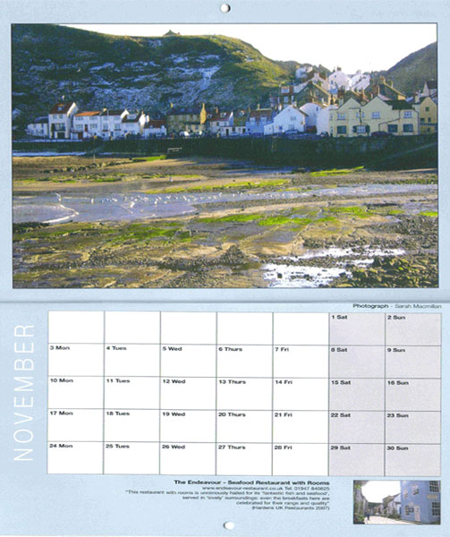 Photographs of Staithes 2008 Calender, click to enlarge